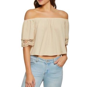 Beige shoulder off